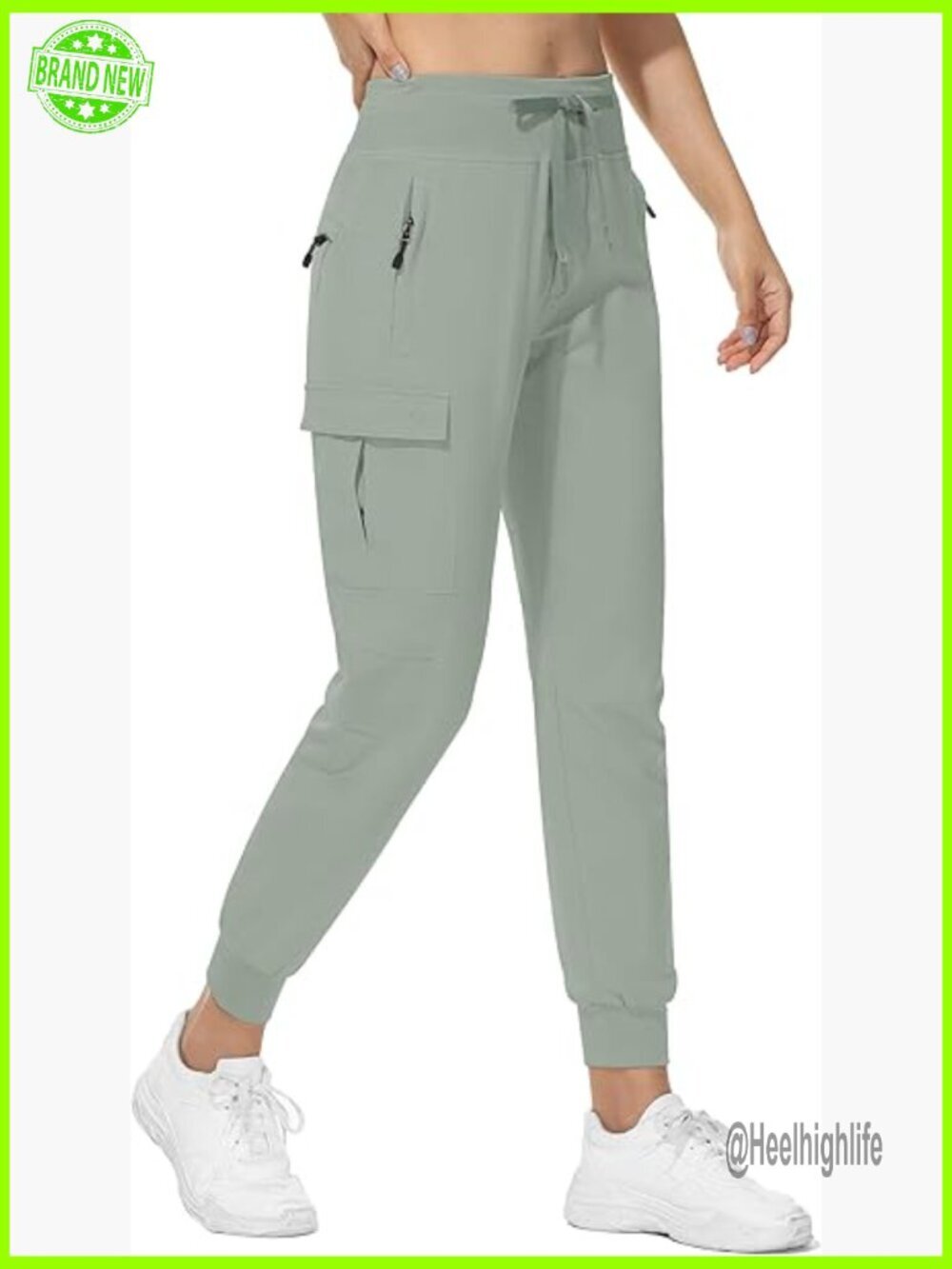 Lightweight Hiking Joggers High Waist Quick Dry UPF 50+ Zipper Pockets